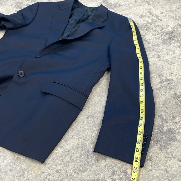 New Armani Collezioni Navy Blue Wool Blazer Suit Jacket 2 Button Sz 48S - Picture 15 of 15